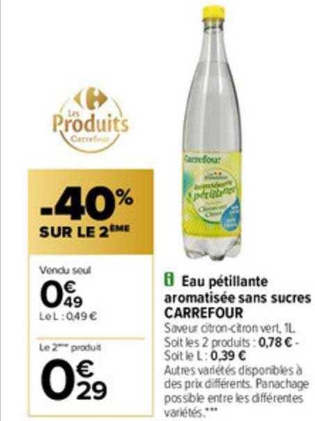 Eau Pétillante Aromatisée Sans Sucres Carrefour
