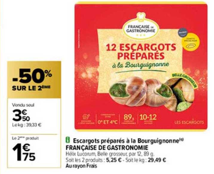 escargots préparés à la bourguignonne française de gastronomie