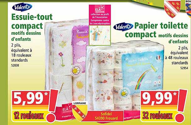essuie-tout compact motifs dessins d'enfant valenty, papier toilette compact motifs dessins d'enfant valenty