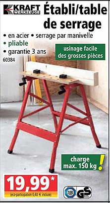 établi - table de serrage kraft werkzeuge