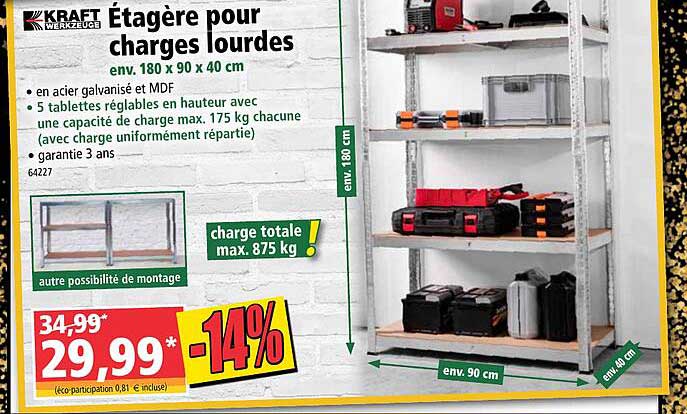 étagère pour charges lourdes kraft werkzeuge