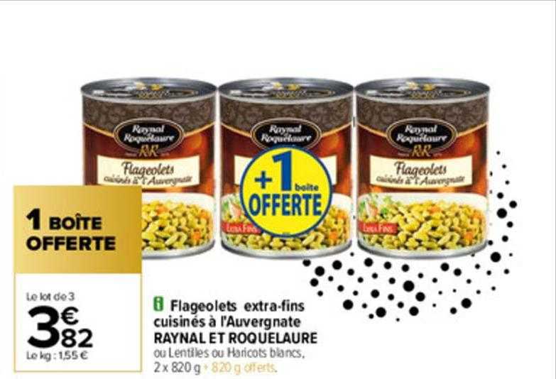 flageolets extra-fins cuisinés à l'auvergnate raynal et roquelaure