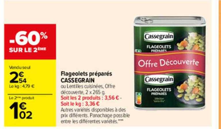 Flageolets Préparés Cassegrain
