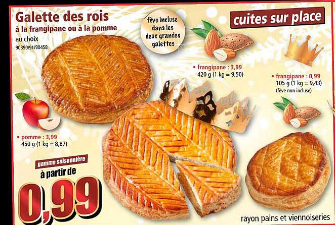 galette des rois à la frangipane ou à la pomme