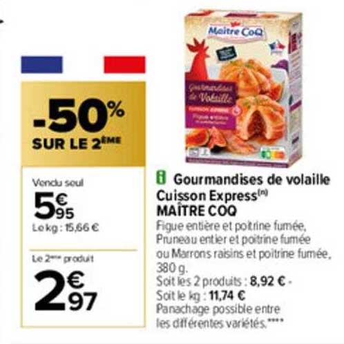 gourmandises de volaille cuisson express maître coq
