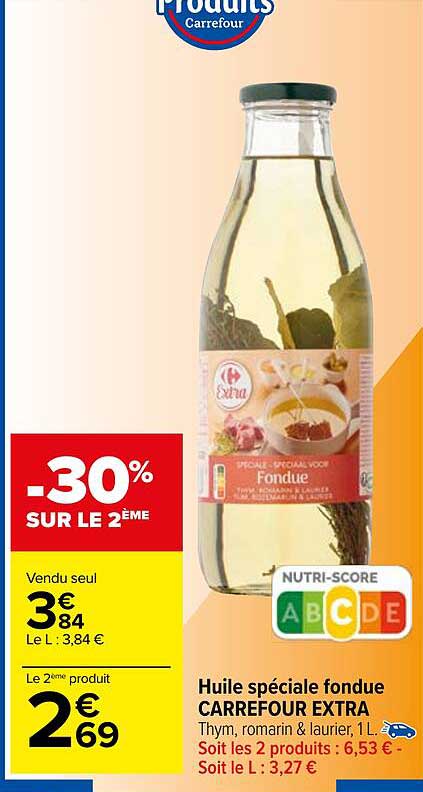 Huile Spéciale Fondue Carrefour Extra
