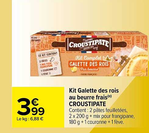 Kit Galette Des Rois Au Beurre Frais Croustipate