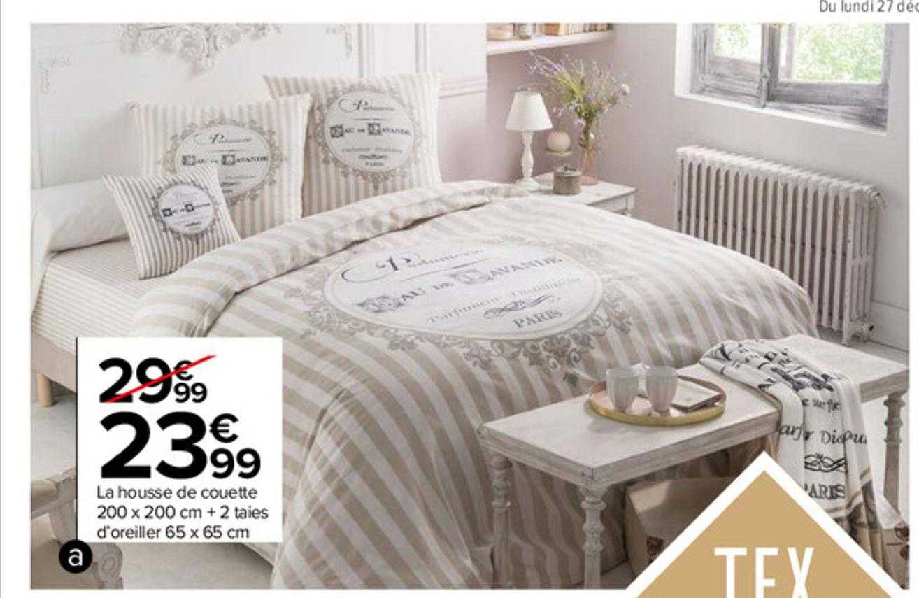 la housse de couette 200 x 200 cm + 2 taie d'oreiller 65 x 65 cm