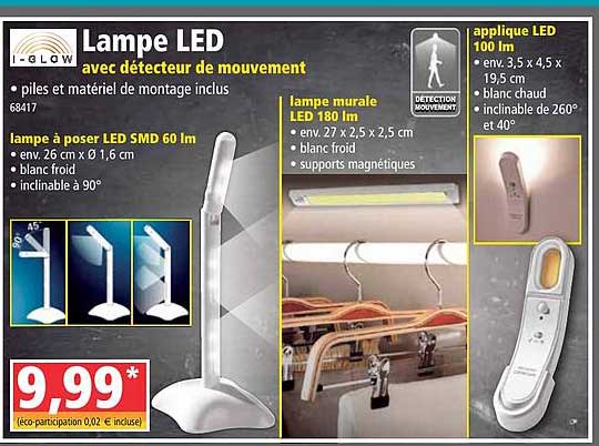 lamped led avec détecteur de mouvement i-glow