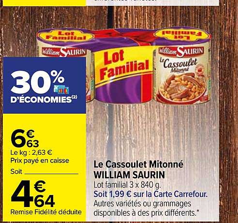 le cassoulet mitonné william saurin