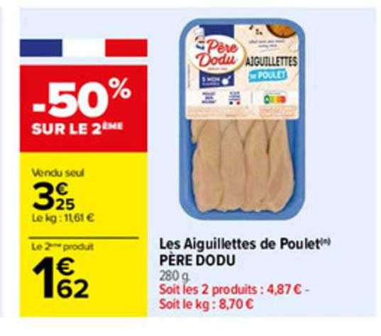 les aiguillettes de poulet père dodu