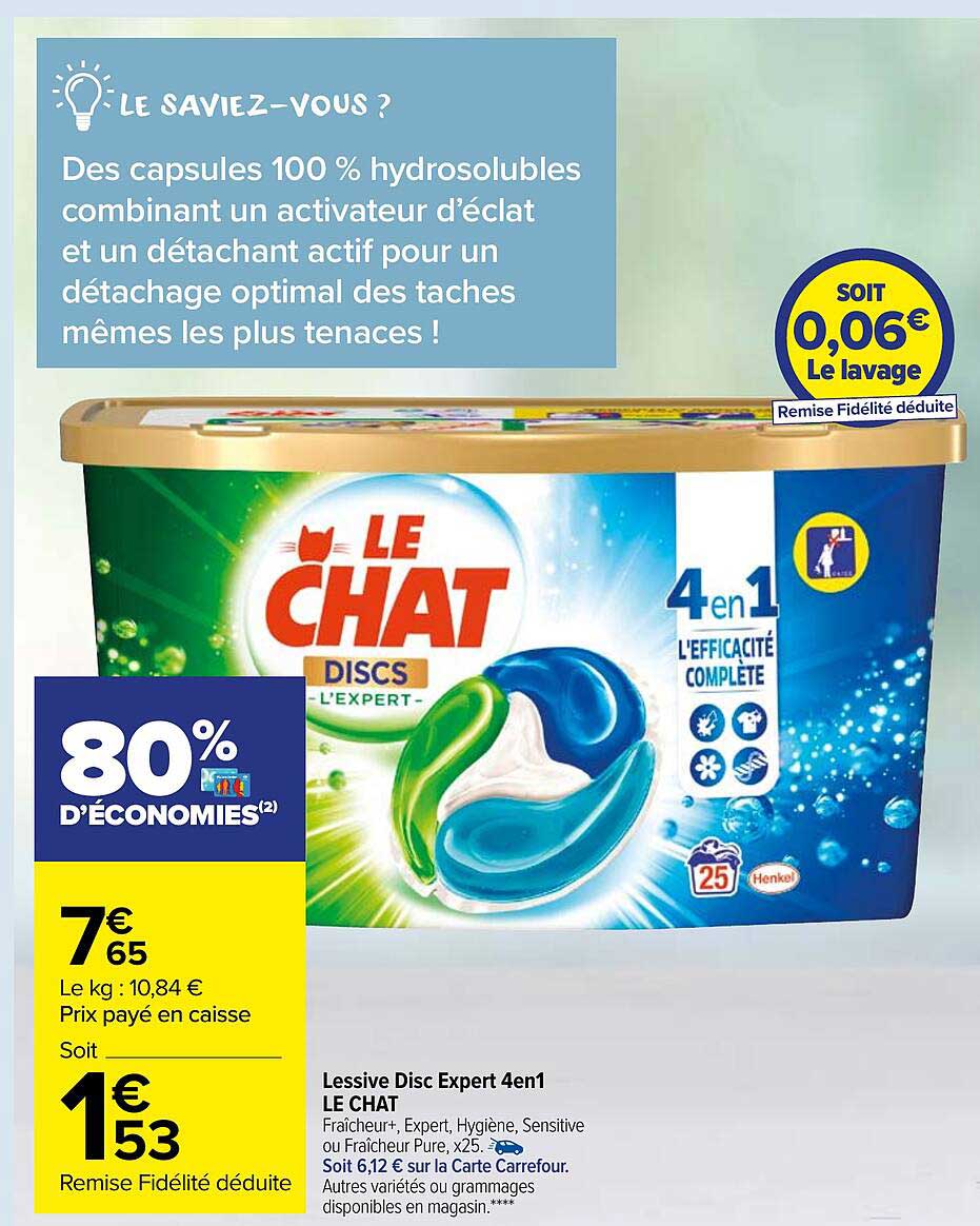 lessive disc expert 4en1 le chat