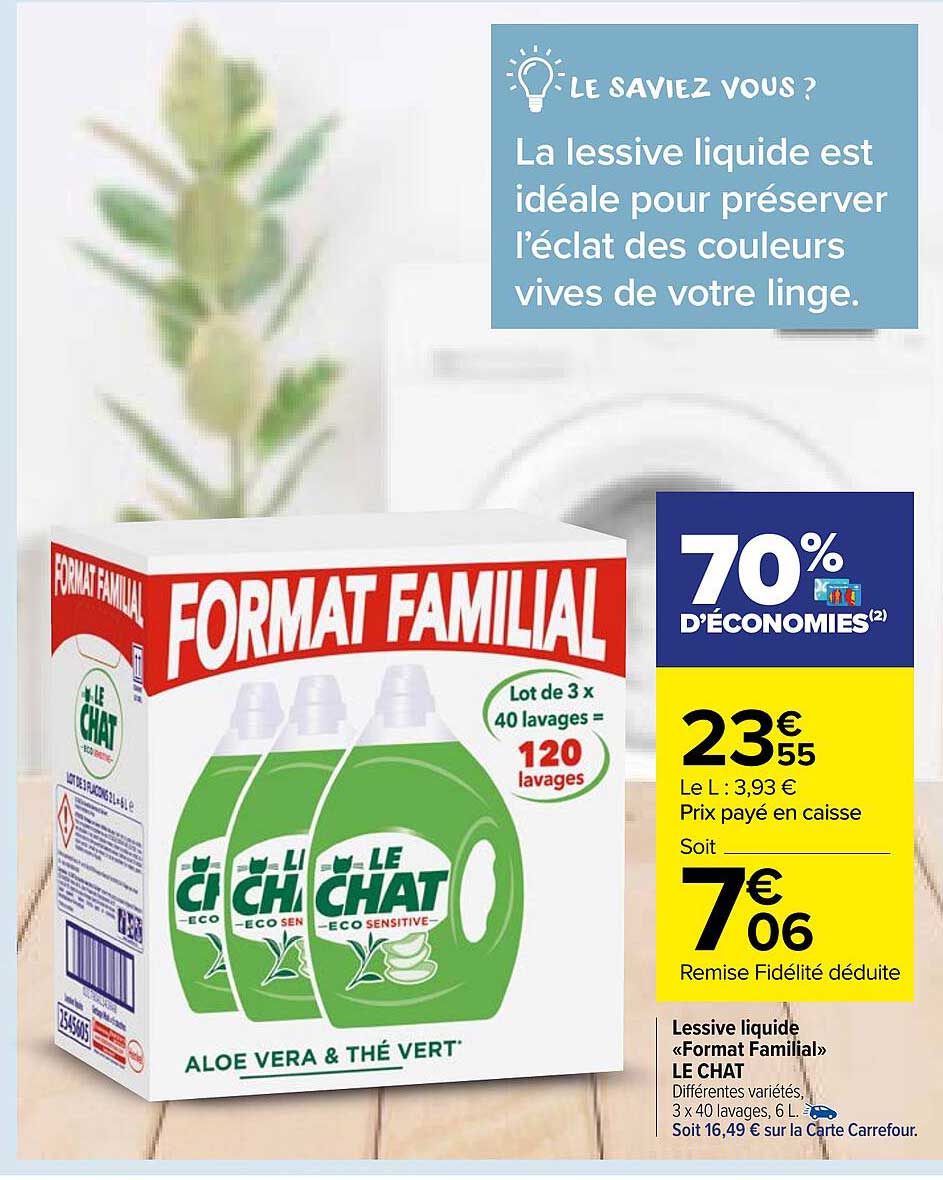 Lessive Liquide Format Familial Le Chat