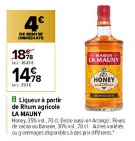 liqueur à partir de rhum agricole la mauny