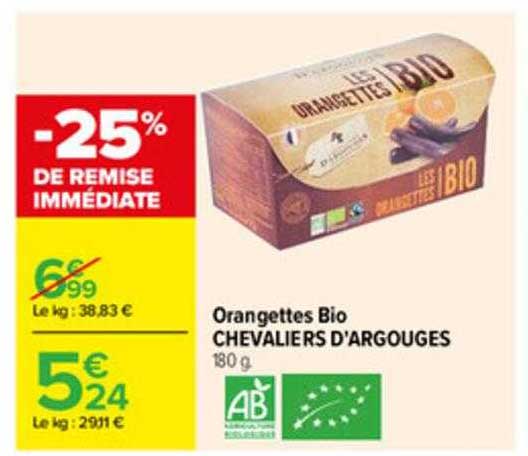orangettes bio chevaliers d'argouges