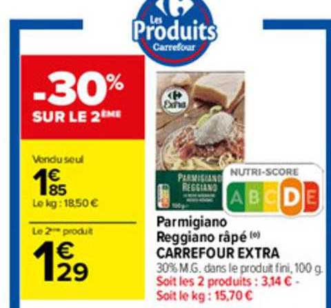 Parmigiano Reggiano Râpé Carrefour Extra