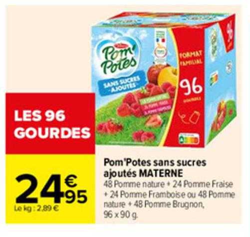 Pom'potes Sans Sucres Ajoutés Materne