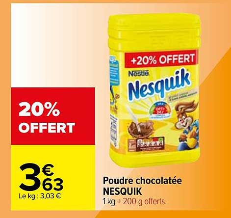 poudre chocolatée nesquik