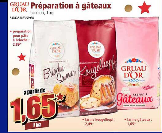 préparation à gâteaux gruau d'or