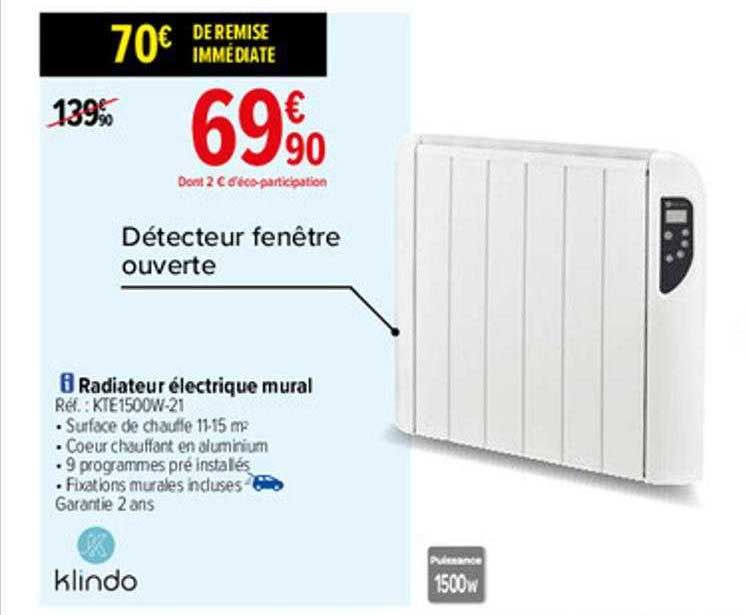 Radiateur électrique Mural Klindo