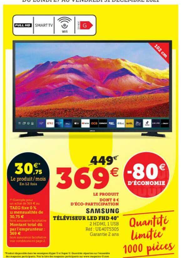 samsung téléviseur led fhd 40"