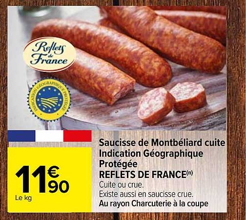 saucisse de montbéliard cuite indication géographique protégée reflets de  france
