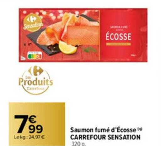 saumon fumé d'écosse carrefour sensation