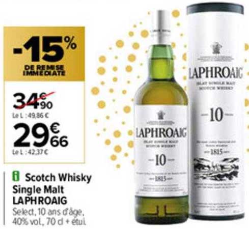 scotch whisky single malt laphroag -15% de remise immédiate