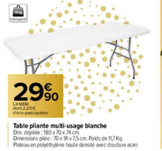 Table Pliante Multi-usage Blanche