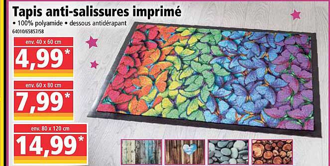 tapis anti-salissures imprimé