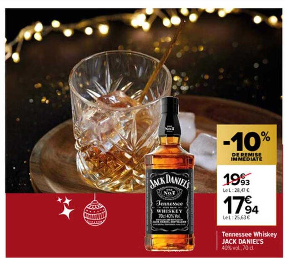 tennessee whiskey jack daniel's -10% de remise immédiate