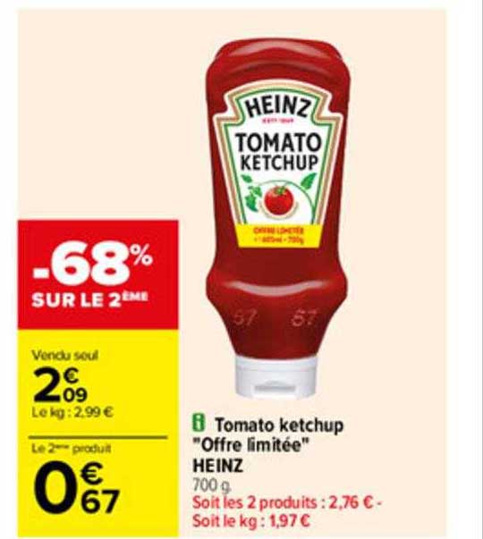 tomato ketchup "offre limitée" heinz