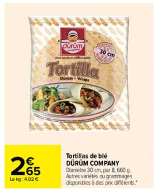 tortillas de blé dürüm company