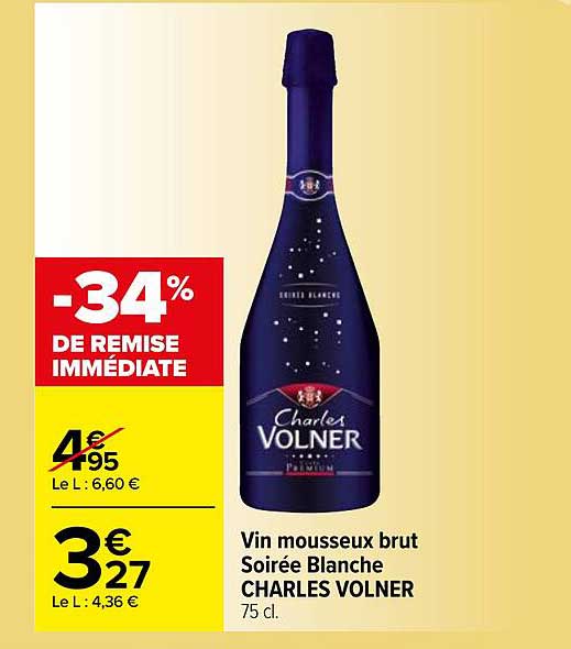 vin mousseux brut soirée blanche charles volner