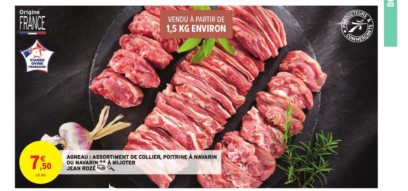 agneau assortiment de collier poitrine à navarin ou navarin à mijoter jean rozé