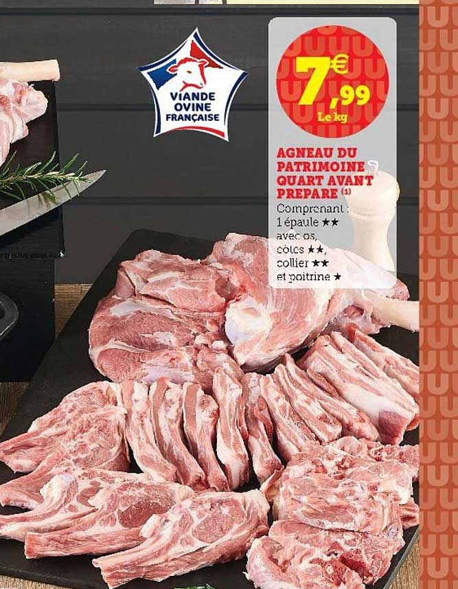 agneau du patrimoine quart avant préparé