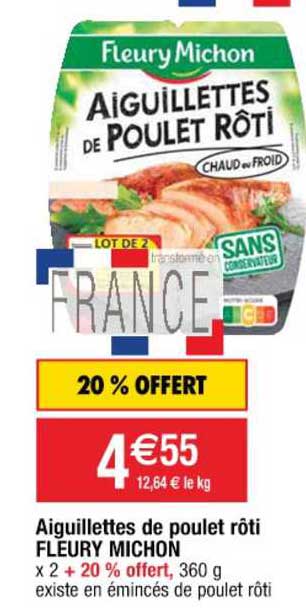 aiguillettes de poulet rôti fleury michon