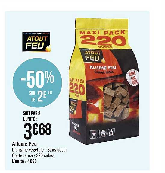 allume feu -50% sur le 2è
