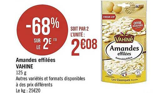 amandes effilées vahiné -68% sur le 2è