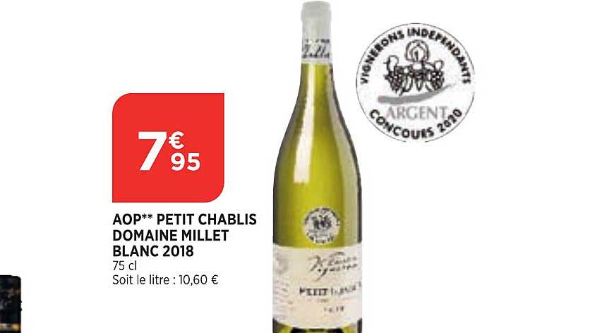 aoop petit chablis domaine millet blanc 2018