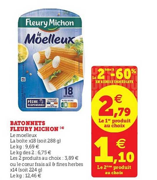 bâtonnets fleury michon