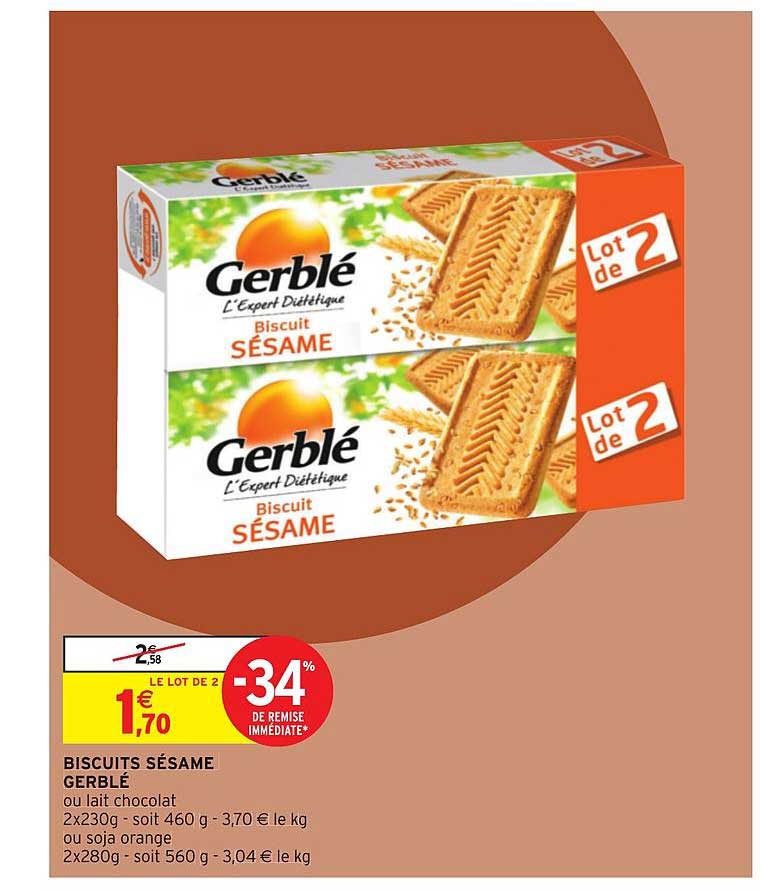 Biscuits Sésame Gerblé
