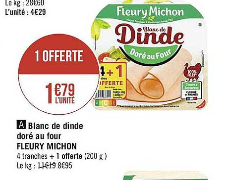 blanc de dinde doré au four fleury michon