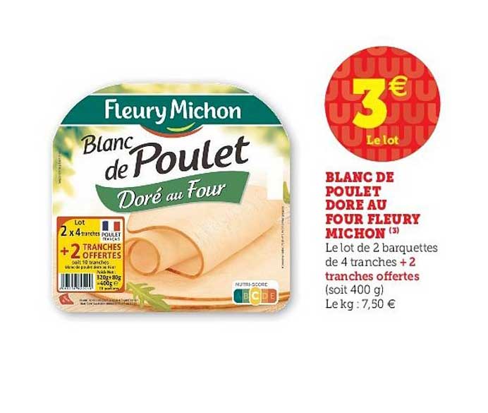 Blanc De Poulet Doré Au Four Fleury Michon