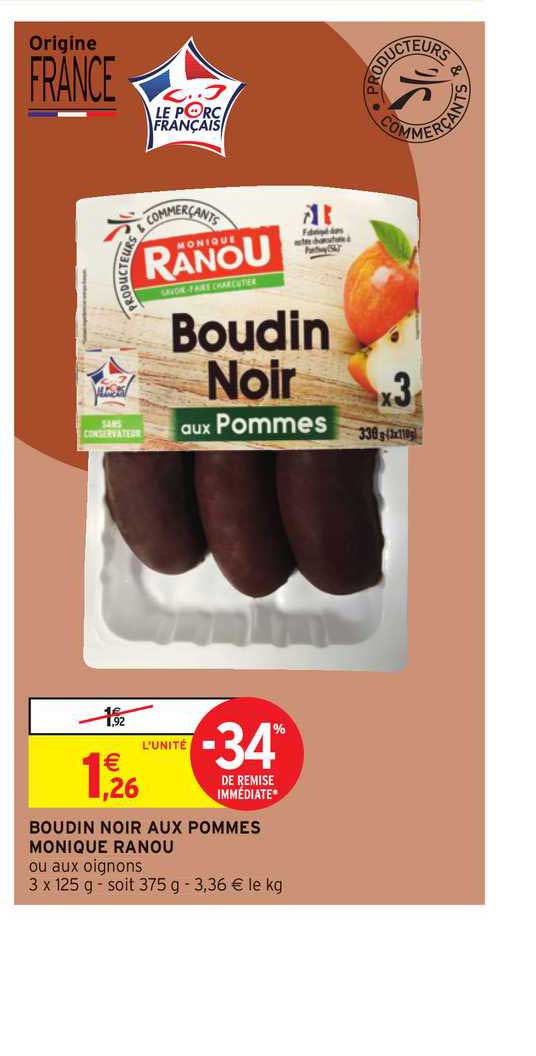 boudin noir aux pommes monique ranou -34% de remise immédiate