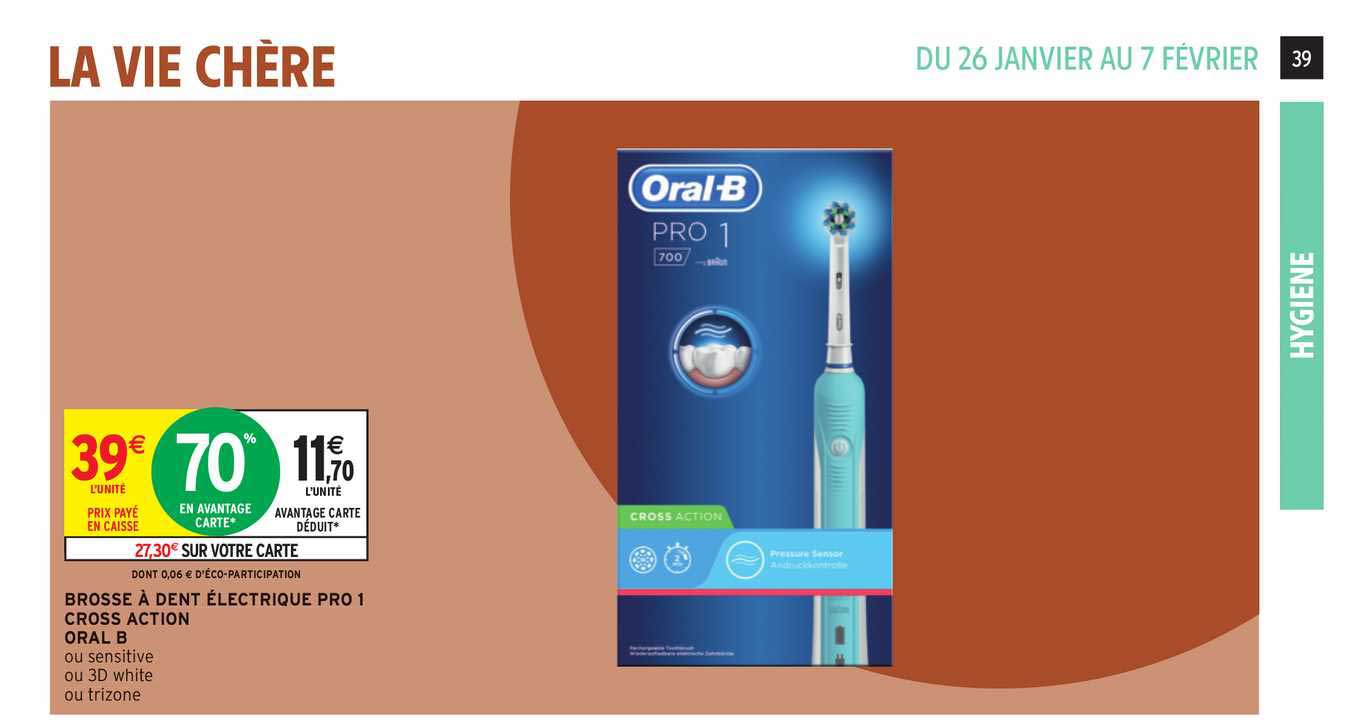 brosse à dent électrique pro 1 cross action oral b