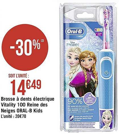 brosse à dents électrique vitality 100 reine des neiges oral b kids