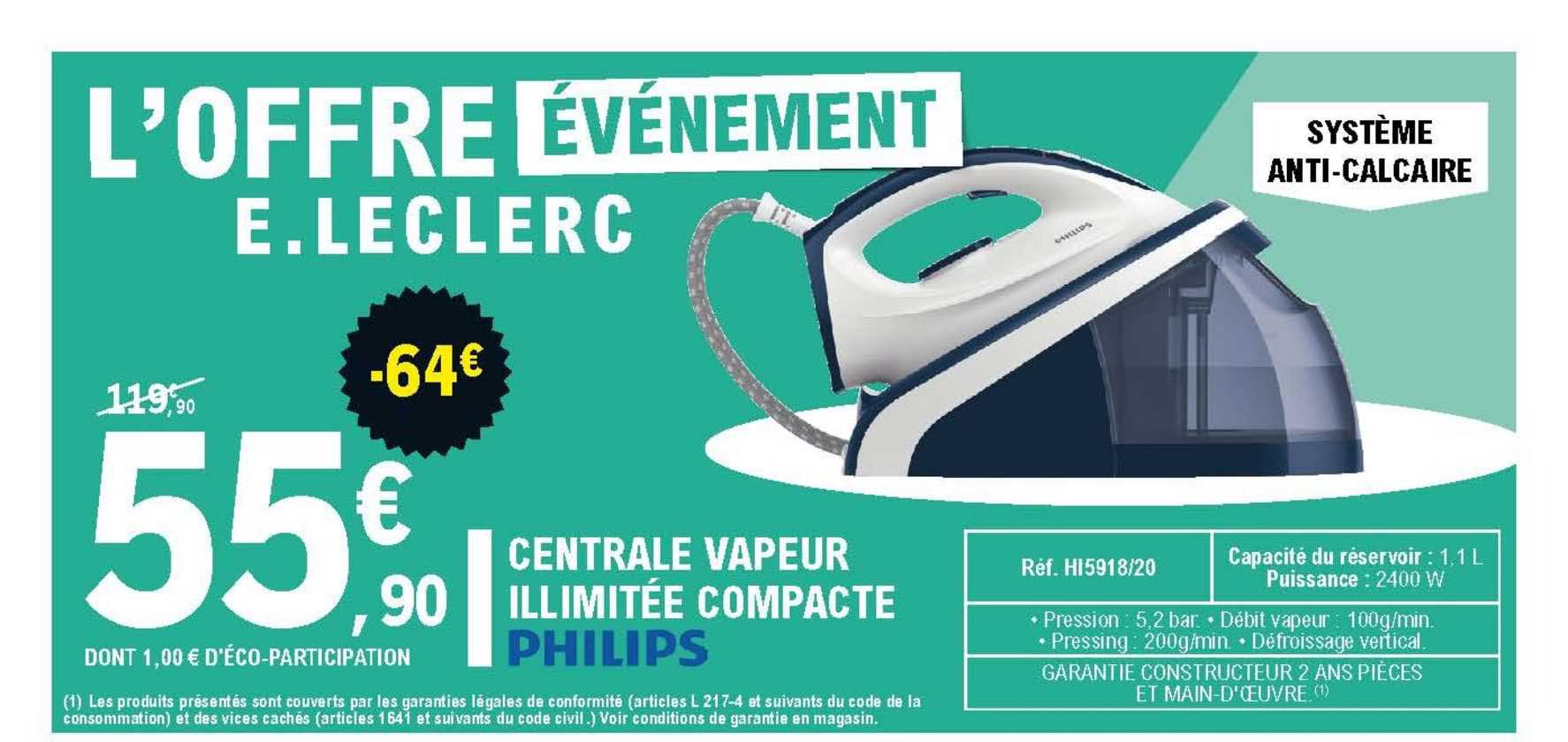 centrale vapeur illimitée compacte philips