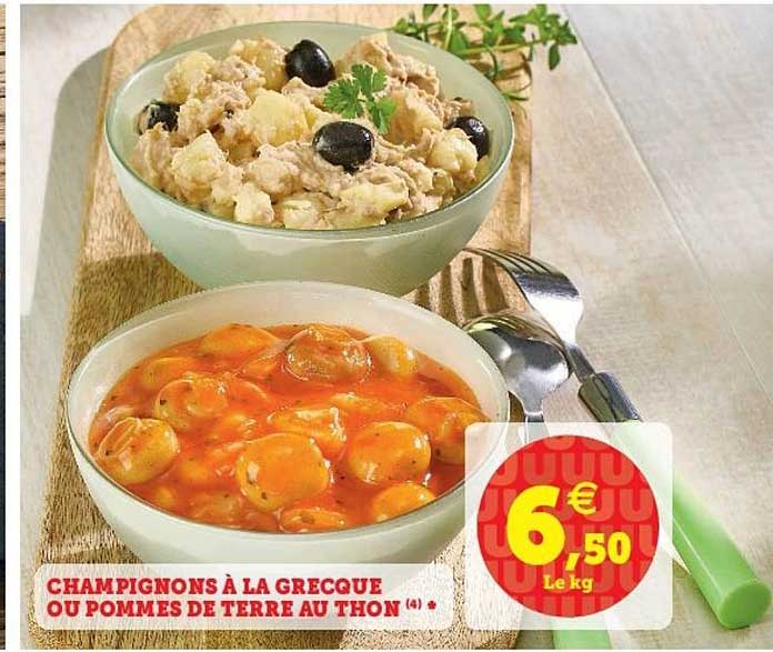Champignons à La Grecque Ou Pommes De Terre Au Thon