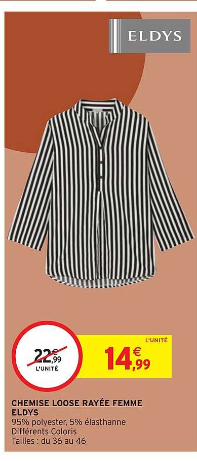 chemise loose rayée femme eldys